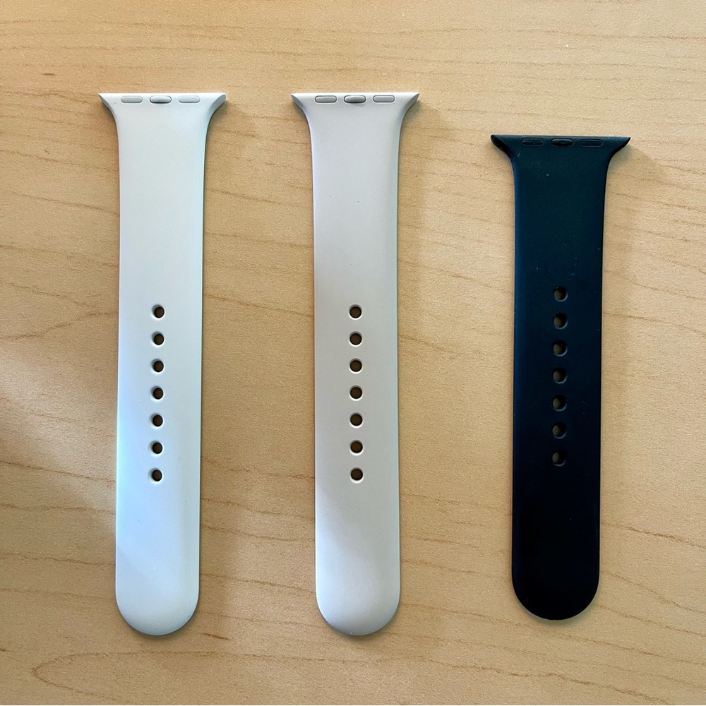 3 New Individual Apple Watch Bands 38 mm Black White Beige